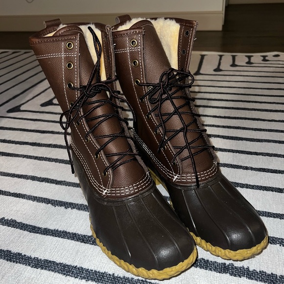 L.L. Bean Shoes - LL Bean Shearling-Lined 10” Bean Boots